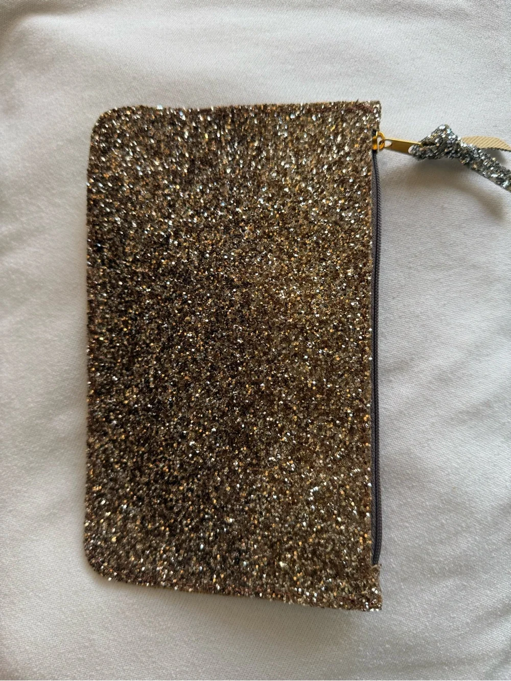 Glitter Zip Wallet Clutch - Silver and Gold